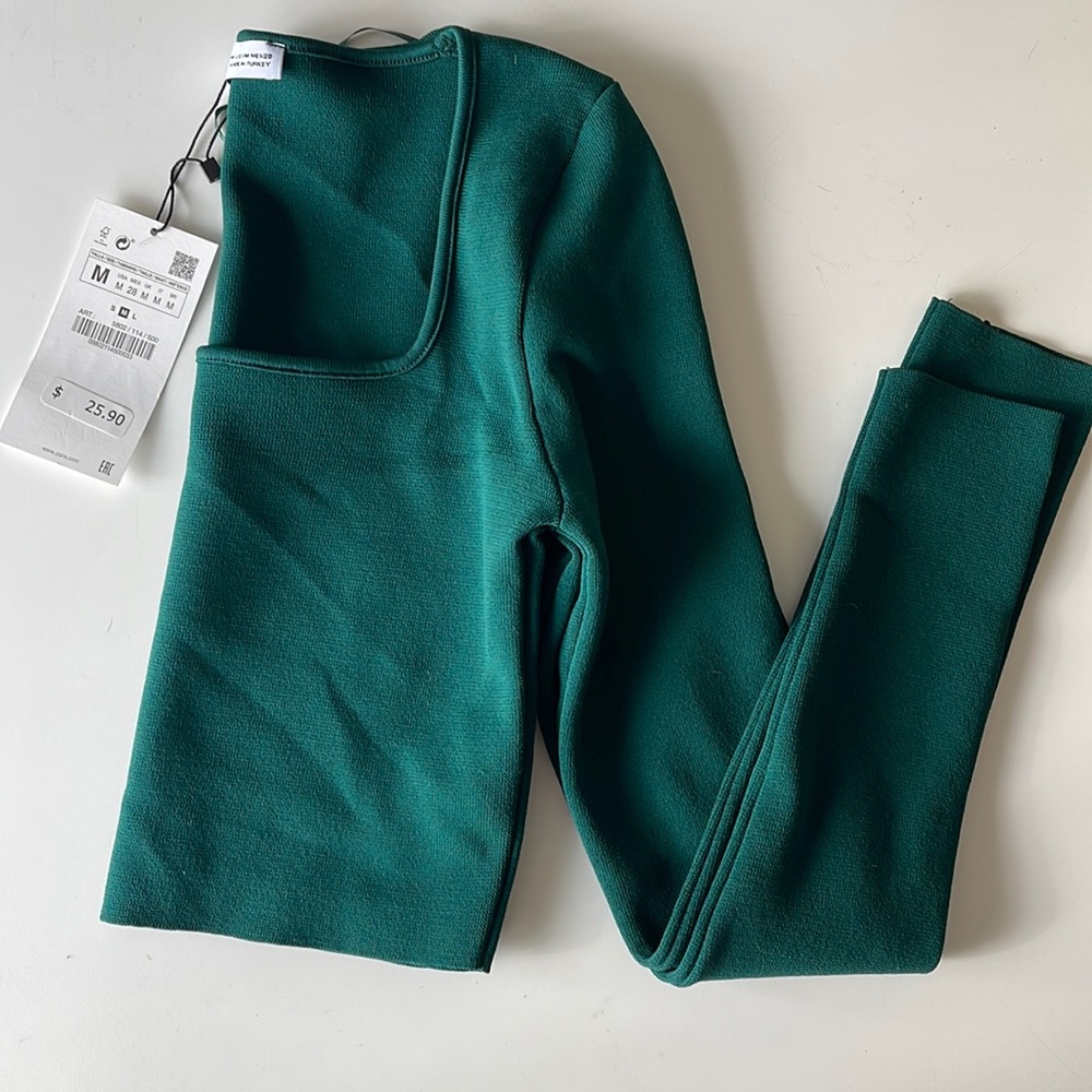 Green Zara Long Sleeve Top